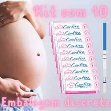 Kit 10 Teste De Gravidez Confira + Copo De Coleta - Resultado 1 Minuto