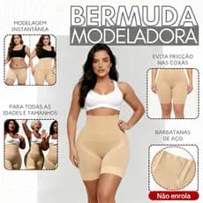 Bermuda Shorts Cinta Modelador Compressão Afina Cintura Mulheres Lipo Magra Veste 36 38 40 42