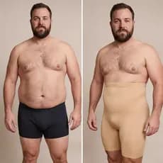 Cinta Bermuda Shorts Modelador Masculina Alta Compressão Homem