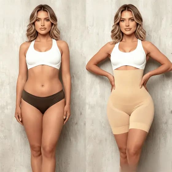 Cinta Modeladora Bermuda Short Cintura Alta Redutor Medidas Levanta Empina Bumbum Feminina