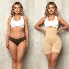 Cinta Modeladora Bermuda Short Cintura Alta Redutor Medidas Levanta Empina Bumbum Feminina