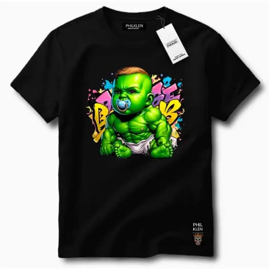 Camiseta Masculina Com Estampa Bebê Fitness Tecido Premium 100% Algodão