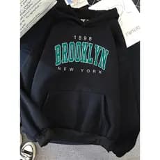 Moletom Canguru Com Capuz Moda Feminina Masculina Estampa Brooklyn Blusa De Frio Premium