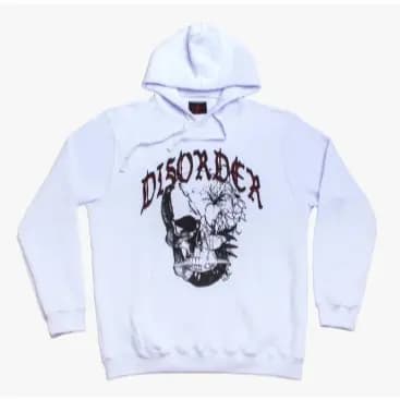 Moletom Masculino Com Capuz Estampa Disorder Skateboards Floral Skull Tecido Premium 100% Algodão