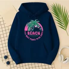 Moletom Masculino Com Capuz Estampa Praia Tecido Premium 100% Algodão