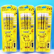 12Pcs/set Pokémon Lápis E Apagador Papelaria HB Caneta Prática Pikachu Fofo Postura Não Tóxica Positiva Meninos Meninas Presente De Aniversário