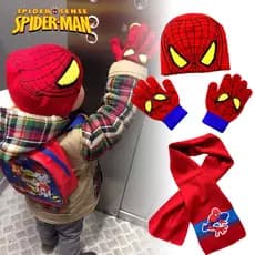 Novo Homem-Aranha Chapéu E Luvas De Malha Para Crianças Conjunto De Meninos Presentes De Outono Inverno Festa De Aniversário