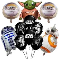 111pcs/Set Star Wars Baby Yoda Conjunto De Balões De Filme De Alumínio 12 Polegadas Tema Festa Temática De Látex Preto Decoração Brinquedos Infantis Presente De Aniversário