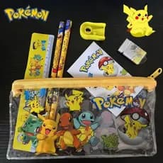 Novo Conjunto De Papelaria Pokémon Apagador De Lápis Bloco De Notas Para Estudantes Doll Toys Holiday Birthday Gift