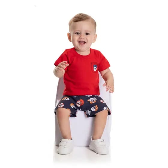 Conjunto Bebê Menino Futebol Basquete Bolas Camiseta E Bermuda Tactel