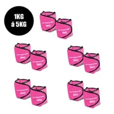 Kit Par Caneleira Peso Profissional 1kg ao 5kg ROSA Academia Treino Funcional Perna Exercicios Musculação