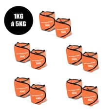 Kit Par Caneleira Peso Profissional 1kg ao 5kg Laranja Academia Treino Funcional Perna Exercicios