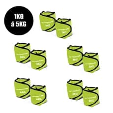 Kit Par Caneleira Peso Profissional 1kg ao 5kg Verde Academia Treino Funcional Perna Exercicios Musculação