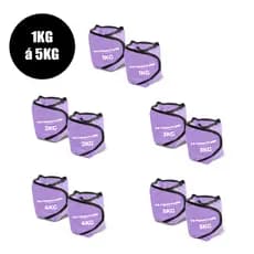 Kit Par Caneleira Peso Profissional 1kg ao 5kg LILÁS Academia Treino Funcional Perna Exercicios Musculação