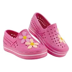 Tênis Infantil Menina Slipon Pink Margarida Flor Calce Fácil Antiderrapante Flexível Respirável