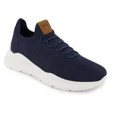 Tênis Masculino Meia Knit Calce Fácil Azul Esportivo