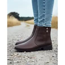 Bota Coturno Feminino Cano Curto com Zíper Lateral Casual Confortável