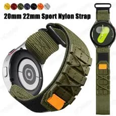 Pulseira Tática De Relógio De Nylon , 20mm 22mm , Universal Esportiva Para Galaxy Watch 7/6/5/4/3 Clássico