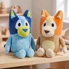 Kit Boneco estilo Bluey e Bingo 25cm com Fibra Antialérgica