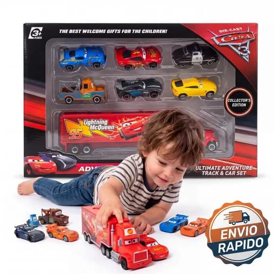 Kit carros e caminhões da Disney Pixar, Lightning Mcqueen Dinoco Hauler Mack Truck, modelo de caminhãp