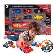 Kit carros e caminhões da Disney Pixar, Lightning Mcqueen Dinoco Hauler Mack Truck, modelo de caminhãp