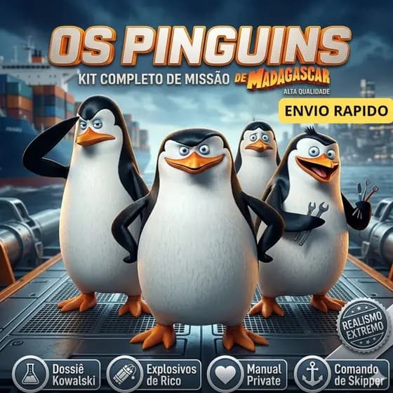 Pinguins de Madagascar Capitão Kowalski Rico Action Figure geek