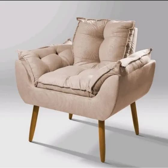 Poltrona a pronta entrega opala suede bege