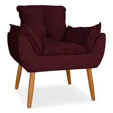 Poltrona opala em suede pes palito bordo sala de estar recepção salão de  beleza