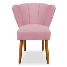 Poltrona poltrona cadeira petala pes palito veludo rosa luxo manicure sala de estar