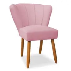Cadeira petala pes palito veludo rosa sala de estar salão de beleza manicure