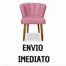 Cadeira petala decorativa veludo rosa