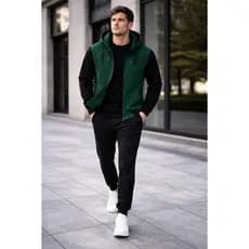 Kit Blusa de Frio Capuz Ziper e Calça de Moletom Masculino e Feminino