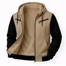 Blusa de Frio Casaco com Ziper e Capuz  Jaqueta Masculina de Moletom
