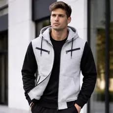 Blusa De Frio Moletom De Ziper Grosso Peluciado Casaco Com Capote