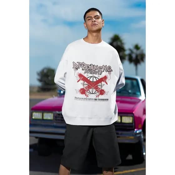 Moletom Careca Unissex ´´Dreaming Butterfly´´ Blusa de Frio-Borboleta- Feminina Masculina- oversized stretwear