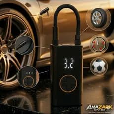 Bomba de Ar Digital Portátil - Preta De Encher Pneu Bola Calibrador Portátil Carros Para Infláveis