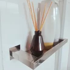 Porta Shampoo Banheiro 30cm Inox 304 Suporte de Shampoo Lavabo Parede Prateleira Linha Ipanema