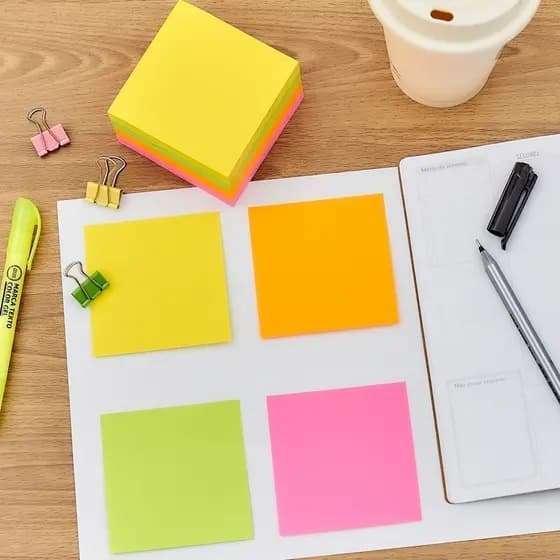 1 Bloco De Notas 100 Folhas Adesivo Para Anotações Organização de Tarefas Colorido - BESTMIX
