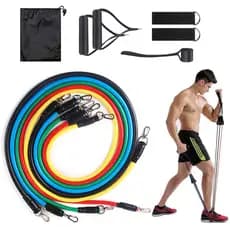 Kit 11 Elásticos de Tensão Extensor Para Exercícios Academia Fitness - BESTMIX