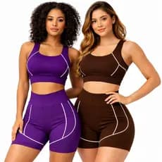 Kit Fitness Feminino Não Marca e Não Fica Transparente Academia