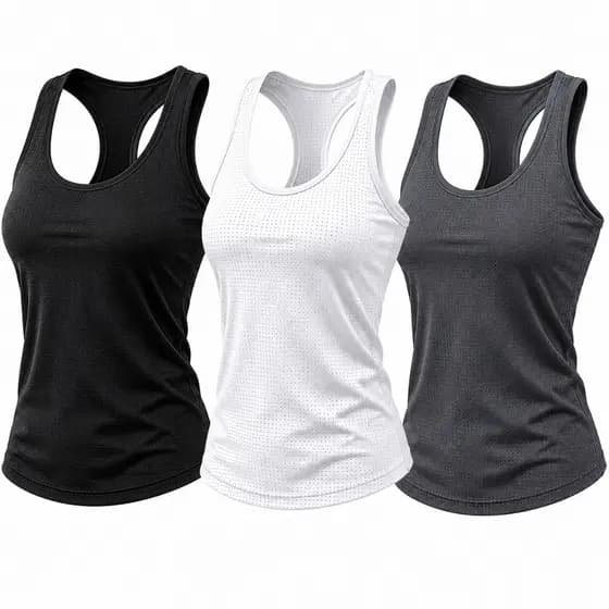 Kit 3 Regatas Feminina Dry Sport Dry Fit Tecido Respirável Costas Nadador Academia Treino Leve Corrida Blusa Camisa