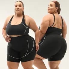 Conjunto Short Feminino Plus Size Academia Treino Fitness Suplex Zero Transparência