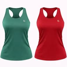 Kit 2 Regatas Dry Fit Feminina Treino Academia Corrida Costas Nadador Poliester Zero Transparência Tecido Respirável