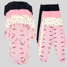 Conjunto Bebê Kit com 8 peças body manga longa e calça pagão Menina e Menino 24003K4C3