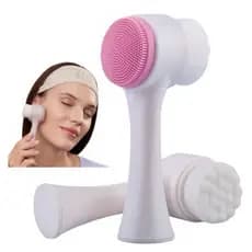 Escova Facial de limpeza 2 em 1 | Cerdas Macias + Massageador | Limpeza Profunda Skincare
