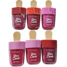 Kit com 6 Gloss Labial Sorvetinho Vivai Hidratante Brilho