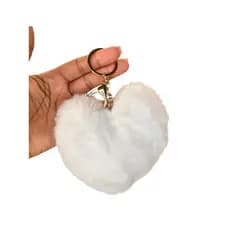 Chaveiro Coração Pelúcia Pompom carro bolsa estiloso várias cores