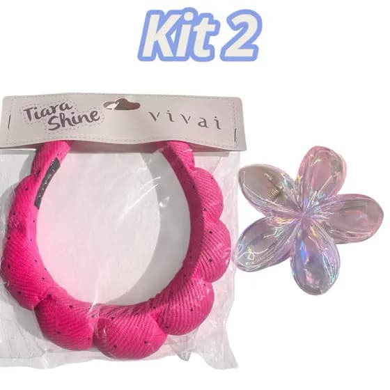 Kit tiara skincare + presilha de flor estilo Pinterest acessórios para Make e skin care esse é v