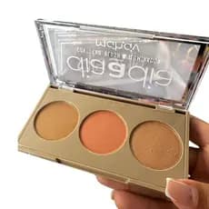 Trio Contorno Blush Iluminador Dia a Dia Mahav Maquiagem