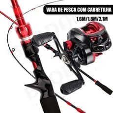 Cana De Pesca De 1,6 M/1,8 M/2,1 M E Carretel De Pesca Metálico 7,2:1 Resistente E Durável